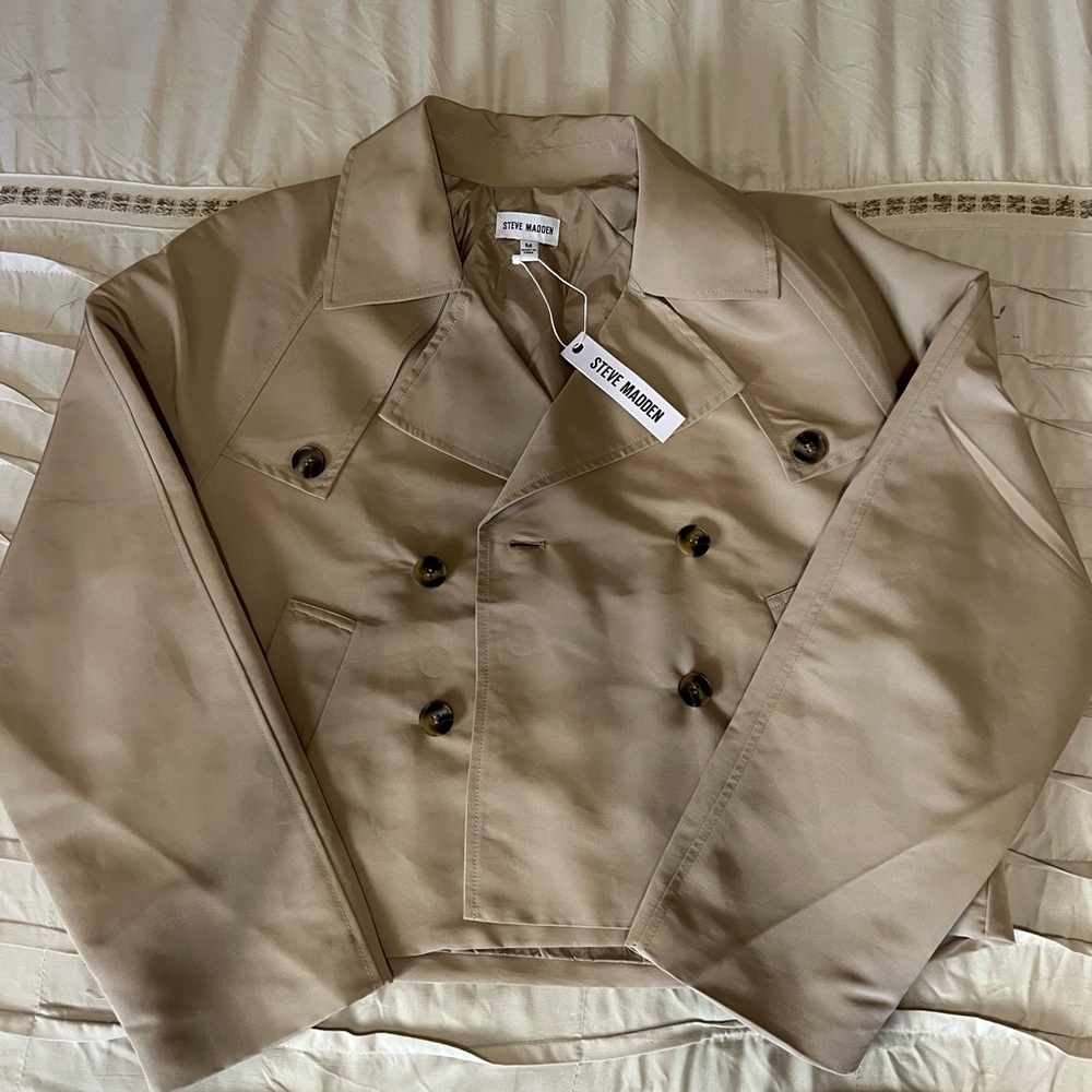 Steve Madden Tan Double-Breasted Jacket